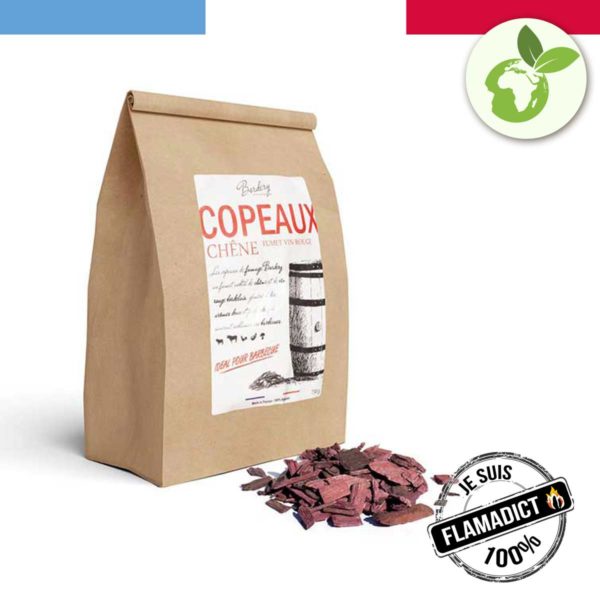 Sachet de copeaux de fumage 750g - Bois de chêne - Fumet vin rouge